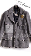 CHANEL 06A Brown Herringbone Chevron Wool Tweed Jacket Kate Moss 40 シャネル ブラウン シェベロン ウール ツイード ジャケット ケイトモス着