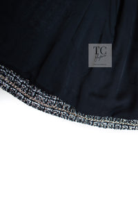 CHANEL 12A Gray Black Silver Gold Metallic Tweed Jacket 38 シャネル グレー ブラック シルバー ゴールド メタリック ツイード ジャケット 即発