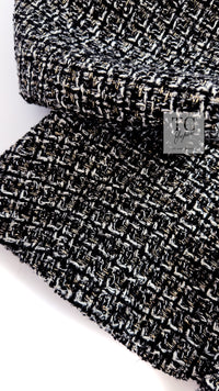 CHANEL 12A Black Gray Silver Gold Metallic Zipper Tweed Jacket 36 38 シャネル ブラック グレー シルバー ゴールド メタリック ジッパー ツイード ジャケット 即発