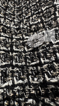 CHANEL 12A Black Gray Silver Gold Metallic Zipper Tweed Jacket 36 38 シャネル ブラック グレー シルバー ゴールド メタリック ジッパー ツイード ジャケット 即発