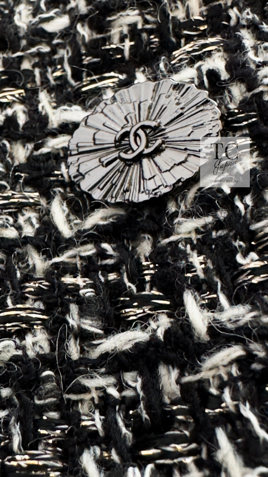 CHANEL 12A Black Gray Silver Gold Metallic Zipper Tweed Jacket 36 38 シャネル ブラック グレー シルバー ゴールド メタリック ジッパー ツイード ジャケット 即発