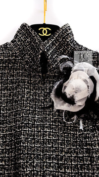 CHANEL 12A Black Gray Silver Gold Metallic Zipper Tweed Jacket 36 38 シャネル ブラック グレー シルバー ゴールド メタリック ジッパー ツイード ジャケット 即発