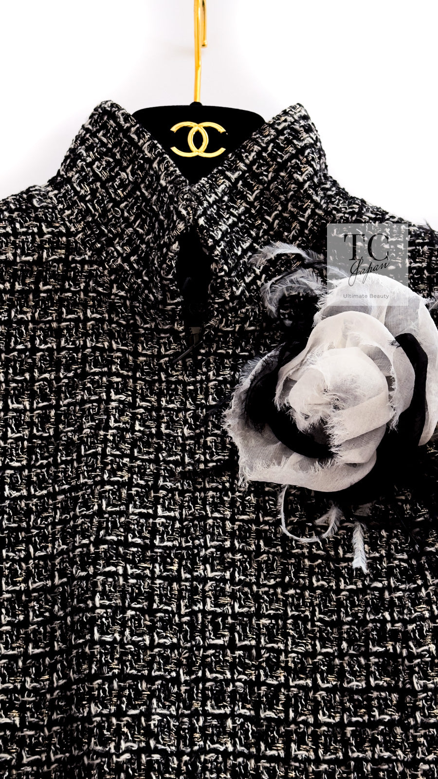 CHANEL 12A Black Gray Silver Gold Metallic Zipper Tweed Jacket 36 38 シャネル ブラック グレー シルバー ゴールド メタリック ジッパー ツイード ジャケット 即発