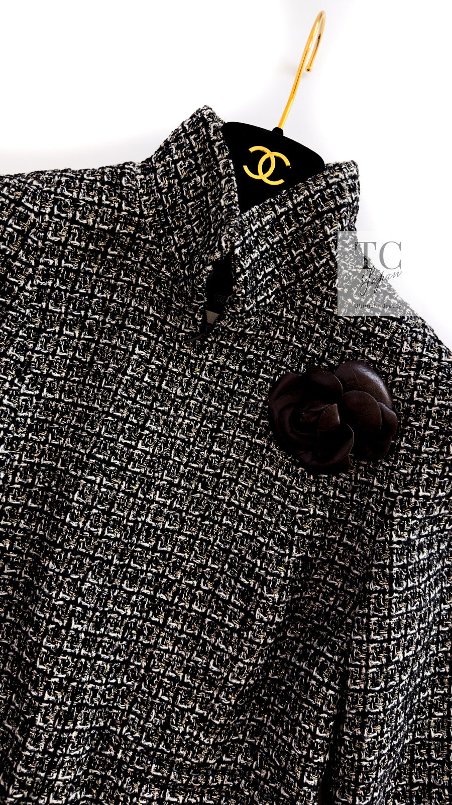 CHANEL 12A Black Gray Silver Gold Metallic Zipper Tweed Jacket 36 38 シャネル ブラック グレー シルバー ゴールド メタリック ジッパー ツイード ジャケット 即発