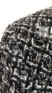 CHANEL 12A Black Gray Silver Gold Metallic Zipper Tweed Jacket 36 38 シャネル ブラック グレー シルバー ゴールド メタリック ジッパー ツイード ジャケット 即発