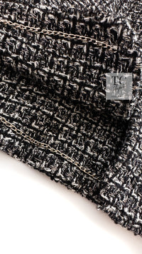 CHANEL 12A Black Gray Silver Gold Metallic Zipper Tweed Jacket 36 38 シャネル ブラック グレー シルバー ゴールド メタリック ジッパー ツイード ジャケット 即発