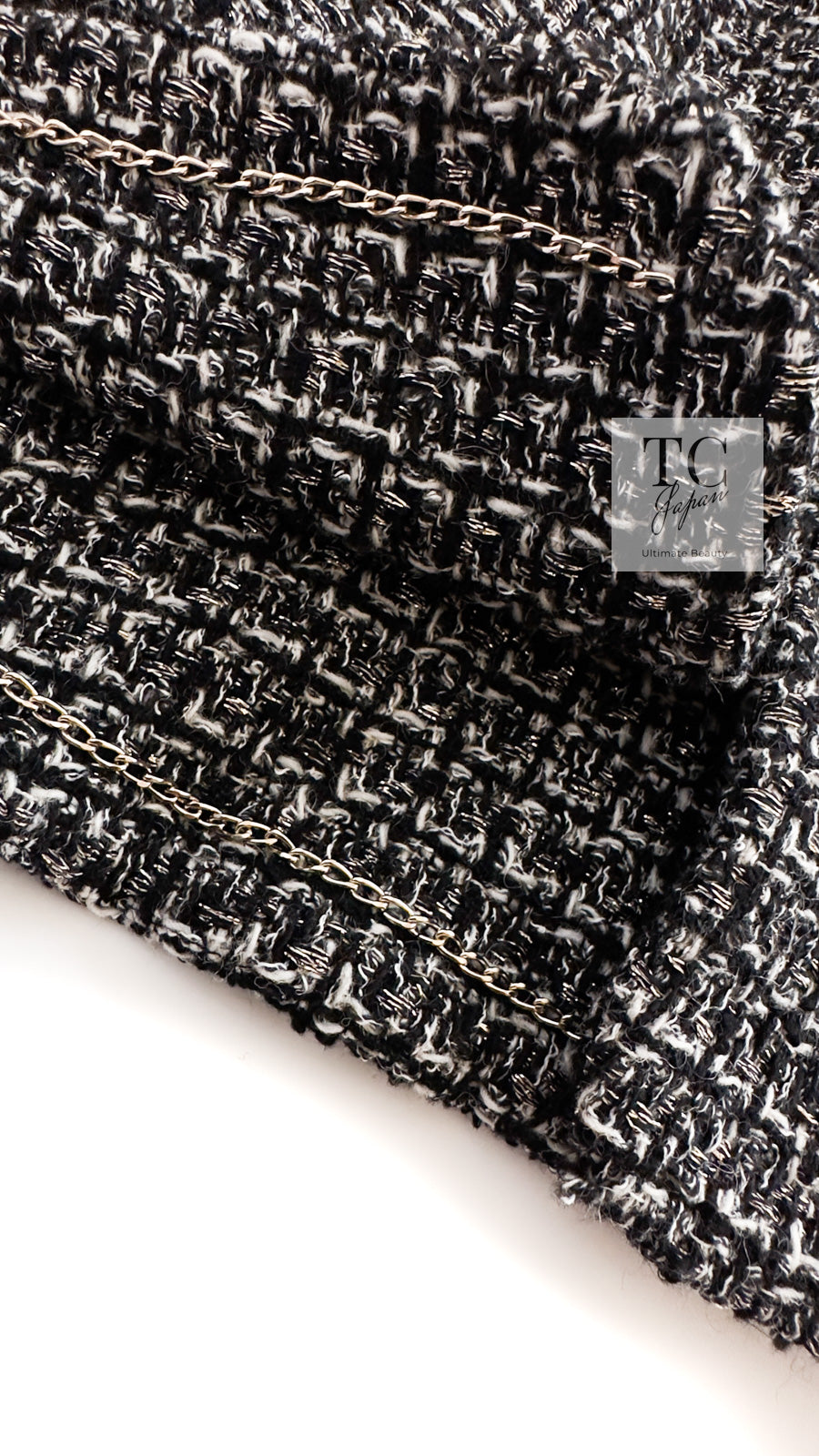 CHANEL 12A Black Gray Silver Gold Metallic Zipper Tweed Jacket 36 38 シャネル ブラック グレー シルバー ゴールド メタリック ジッパー ツイード ジャケット 即発