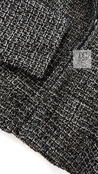 CHANEL 12A Black Gray Silver Gold Metallic Zipper Tweed Jacket 36 38 シャネル ブラック グレー シルバー ゴールド メタリック ジッパー ツイード ジャケット 即発
