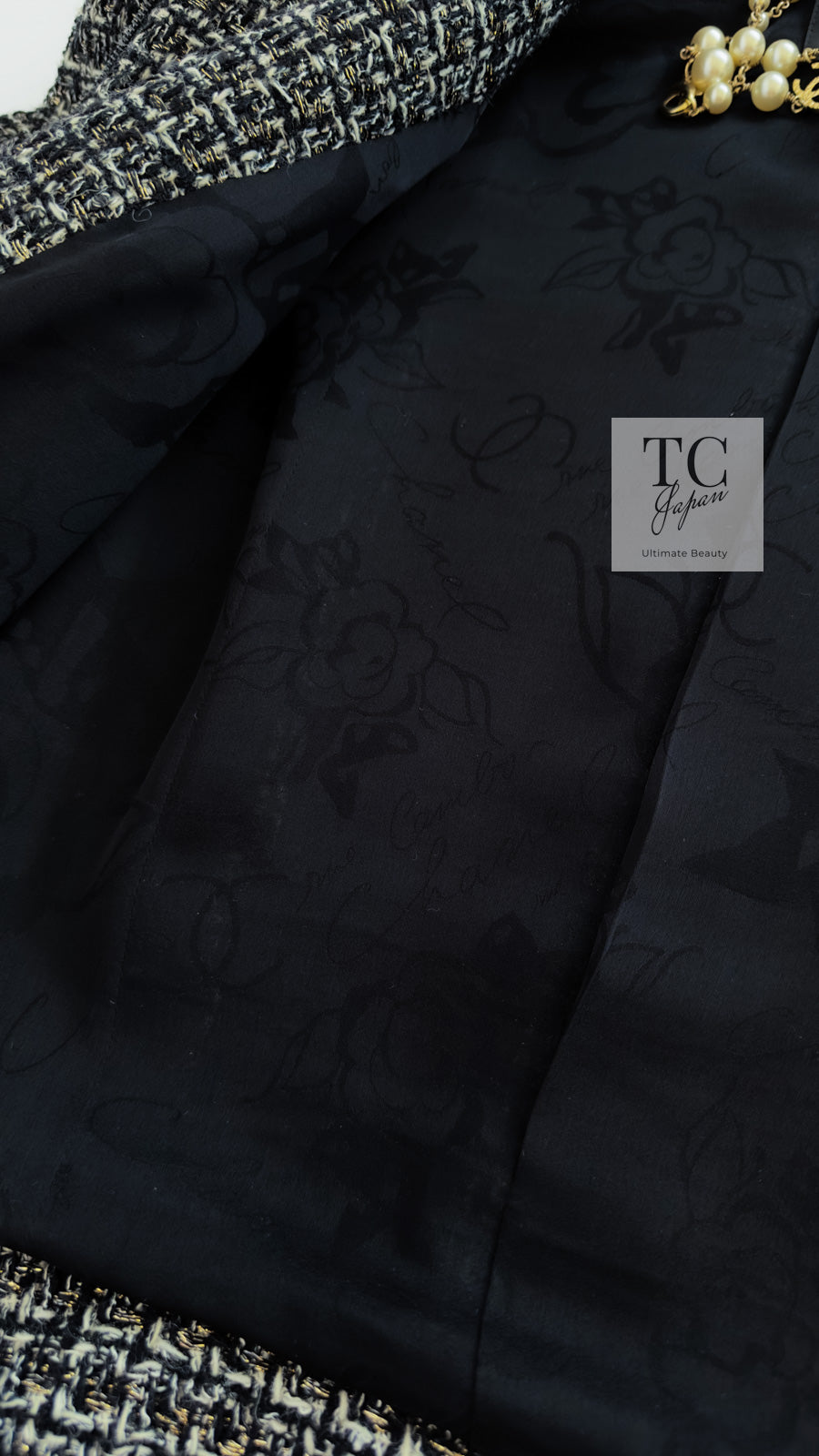 CHANEL 12A Black Gray Silver Gold Metallic Zipper Tweed Jacket 36 38 シャネル ブラック グレー シルバー ゴールド メタリック ジッパー ツイード ジャケット 即発