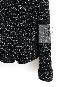 CHANEL 06A Black Purple Wool Cotton Mohair Tweed Jacket Skirt Suit 38 | INT