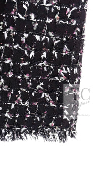 CHANEL 06A Black Purple Wool Cotton Mohair Tweed Jacket Skirt Suit 38 | INT