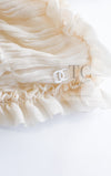 CHANEL 06A Creme Ivory Ribbon Silk Cardigan Jacket Top 34 36 38 シャネル クリーム アイボリー リボン シルク ブラウス カーディガン ジャケット 即発