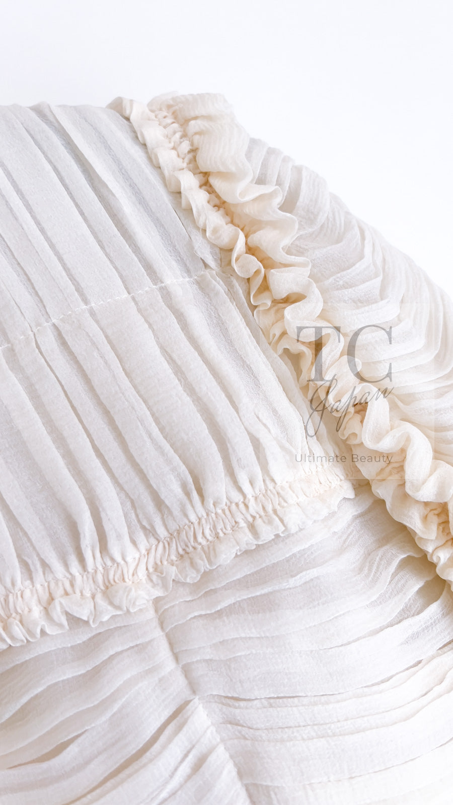 CHANEL 06A Creme Ivory Ribbon Silk Cardigan Jacket Top 34 36 38 シャネル クリーム アイボリー リボン シルク ブラウス カーディガン ジャケット 即発