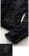 CHANEL 06A Black Ribbon Silk Penelope Cruz Cardigan Jacket Tops 38 40 44 シャネル ブラック リボン シルク ブラウス カーディガン ジャケット 即発