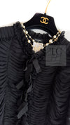 CHANEL 06A Black Ribbon Silk Penelope Cruz Cardigan Jacket Tops 38 40 44 シャネル ブラック リボン シルク ブラウス カーディガン ジャケット 即発