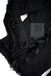 CHANEL 06A Black Ribbon Silk Penelope Cruz Cardigan Jacket Tops 38 40 44 シャネル ブラック リボン シルク ブラウス カーディガン ジャケット 即発