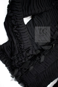 CHANEL 06A Black Ribbon Silk Penelope Cruz Cardigan Jacket Tops 38 40 44 シャネル ブラック リボン シルク ブラウス カーディガン ジャケット 即発