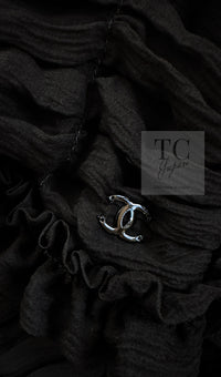 CHANEL 06A Black Ribbon Silk Penelope Cruz Cardigan Jacket Tops 38 40 44 シャネル ブラック リボン シルク ブラウス カーディガン ジャケット 即発