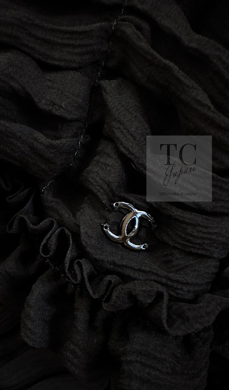 CHANEL 06A Black Ribbon Silk Penelope Cruz Cardigan Jacket Tops 38 40 44 シャネル ブラック リボン シルク ブラウス カーディガン ジャケット 即発