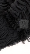 CHANEL 06A Black Ribbon Silk Penelope Cruz Cardigan Jacket Tops 38 40 44 シャネル ブラック リボン シルク ブラウス カーディガン ジャケット 即発