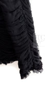CHANEL 06A Black Ribbon Silk Penelope Cruz Cardigan Jacket Tops 38 40 44 シャネル ブラック リボン シルク ブラウス カーディガン ジャケット 即発