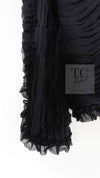 CHANEL 06A Black Ribbon Silk Penelope Cruz Cardigan Jacket Tops 38 40 44 シャネル ブラック リボン シルク ブラウス カーディガン ジャケット 即発