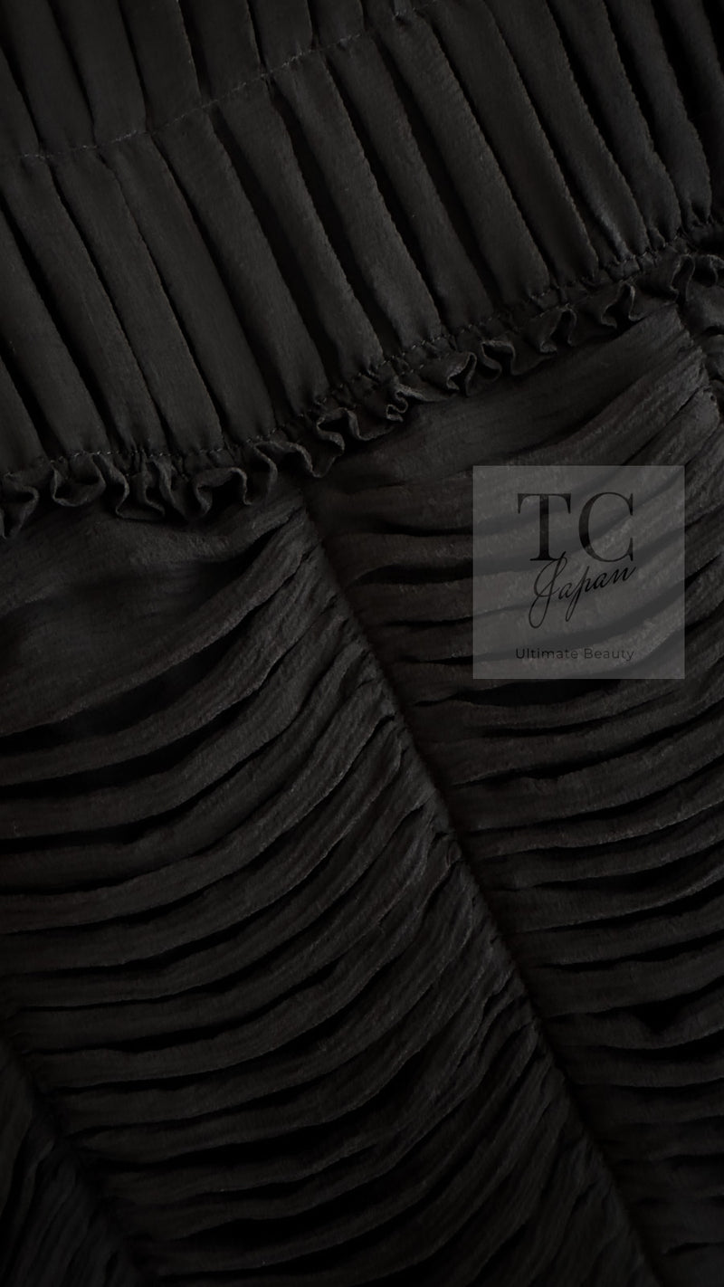 CHANEL 06A Black Ribbon Silk Penelope Cruz Cardigan Jacket Tops 38 40 44 シャネル ブラック リボン シルク ブラウス カーディガン ジャケット 即発