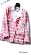 CHANEL 04C Pink White Fringe Tweed Jacket 40 シャネル ピンク ホワイト フリンジ ツイード ジャケット 即発