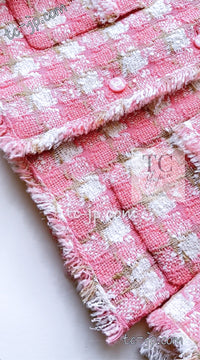 CHANEL 04C Pink White Fringe Tweed Jacket 40 シャネル ピンク ホワイト フリンジ ツイード ジャケット 即発
