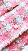 CHANEL 04C Pink White Fringe Tweed Jacket 40 シャネル ピンク ホワイト フリンジ ツイード ジャケット 即発