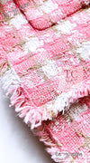 CHANEL 04C Pink White Fringe Tweed Jacket 40 シャネル ピンク ホワイト フリンジ ツイード ジャケット 即発