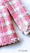 CHANEL 04C Pink White Fringe Tweed Jacket 40 シャネル ピンク ホワイト フリンジ ツイード ジャケット 即発