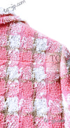 CHANEL 04C Pink White Fringe Tweed Jacket 40 シャネル ピンク ホワイト フリンジ ツイード ジャケット 即発