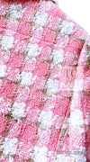 CHANEL 04C Pink White Fringe Tweed Jacket 40 シャネル ピンク ホワイト フリンジ ツイード ジャケット 即発
