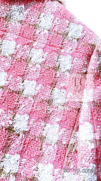 CHANEL 04C Pink White Fringe Tweed Jacket 40 シャネル ピンク ホワイト フリンジ ツイード ジャケット 即発
