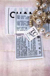 CHANEL 04C Pink White Fringe Tweed Jacket 40 シャネル ピンク ホワイト フリンジ ツイード ジャケット 即発
