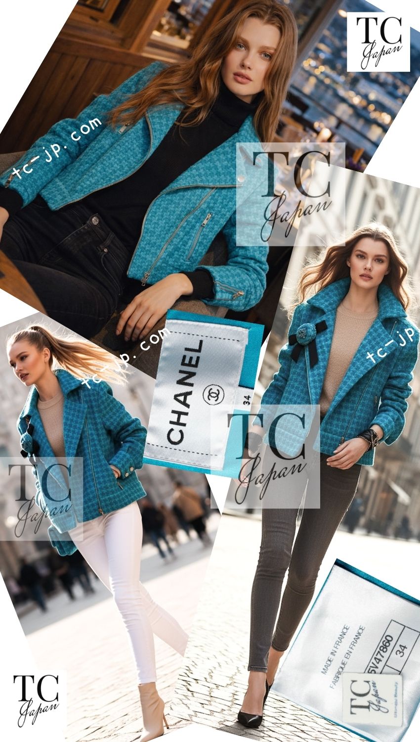 CHANEL 19A Blue Riders Wool Tweed Jacket 36 38 40 シャネル ブルー ライダース ウール ツイード ジャケット 即発 - TC JAPAN