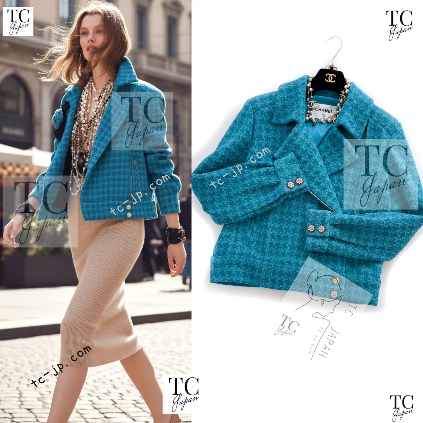 CHANEL 19A Blue Riders Wool Tweed Jacket 36 38 40 シャネル ブルー ライダース ウール ツイード ジャケット 即発 - TC JAPAN