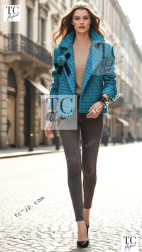 CHANEL 19A Blue Riders Wool Tweed Skirt 34 シャネル ブルー ライダース ウール ツイード スカート - TC JAPAN