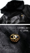 CHANEL 05A Black Rabbit Lapan Leather Jacket Coat 36 38 40 42 シャネル ブラック レザー ラビットファー ラパン ジャケット コート 即発