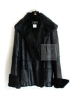 CHANEL 05A Black Rabbit Lapan Leather Jacket Coat 36 38 40 42 シャネル ブラック レザー ラビットファー ラパン ジャケット コート 即発
