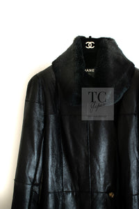 CHANEL 05A Black Rabbit Lapan Leather Jacket Coat 36 38 40 42 シャネル ブラック レザー ラビットファー ラパン ジャケット コート 即発