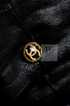 CHANEL 05A Black Rabbit Lapan Leather Jacket Coat 36 38 40 42 シャネル ブラック レザー ラビットファー ラパン ジャケット コート 即発