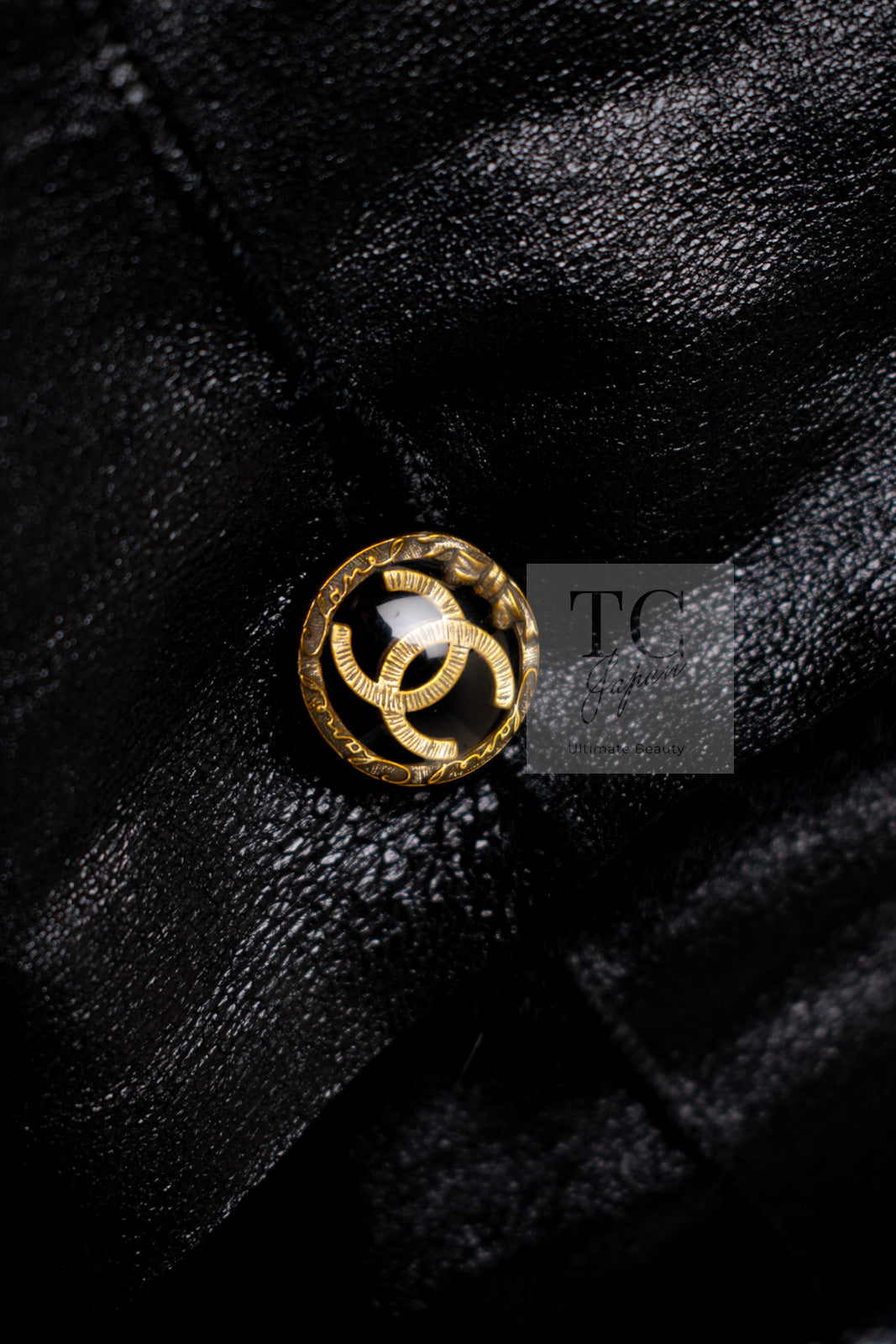CHANEL 05A Black Rabbit Lapan Leather Jacket Coat 36 38 40 42 シャネル ブラック レザー ラビットファー ラパン ジャケット コート 即発