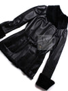 CHANEL 05A Black Rabbit Lapan Leather Jacket Coat 36 38 40 42 シャネル ブラック レザー ラビットファー ラパン ジャケット コート 即発