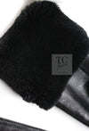 CHANEL 05A Black Rabbit Lapan Leather Jacket Coat 36 38 40 42 シャネル ブラック レザー ラビットファー ラパン ジャケット コート 即発