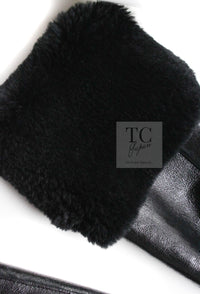 CHANEL 05A Black Rabbit Lapan Leather Jacket Coat 36 38 40 42 シャネル ブラック レザー ラビットファー ラパン ジャケット コート 即発