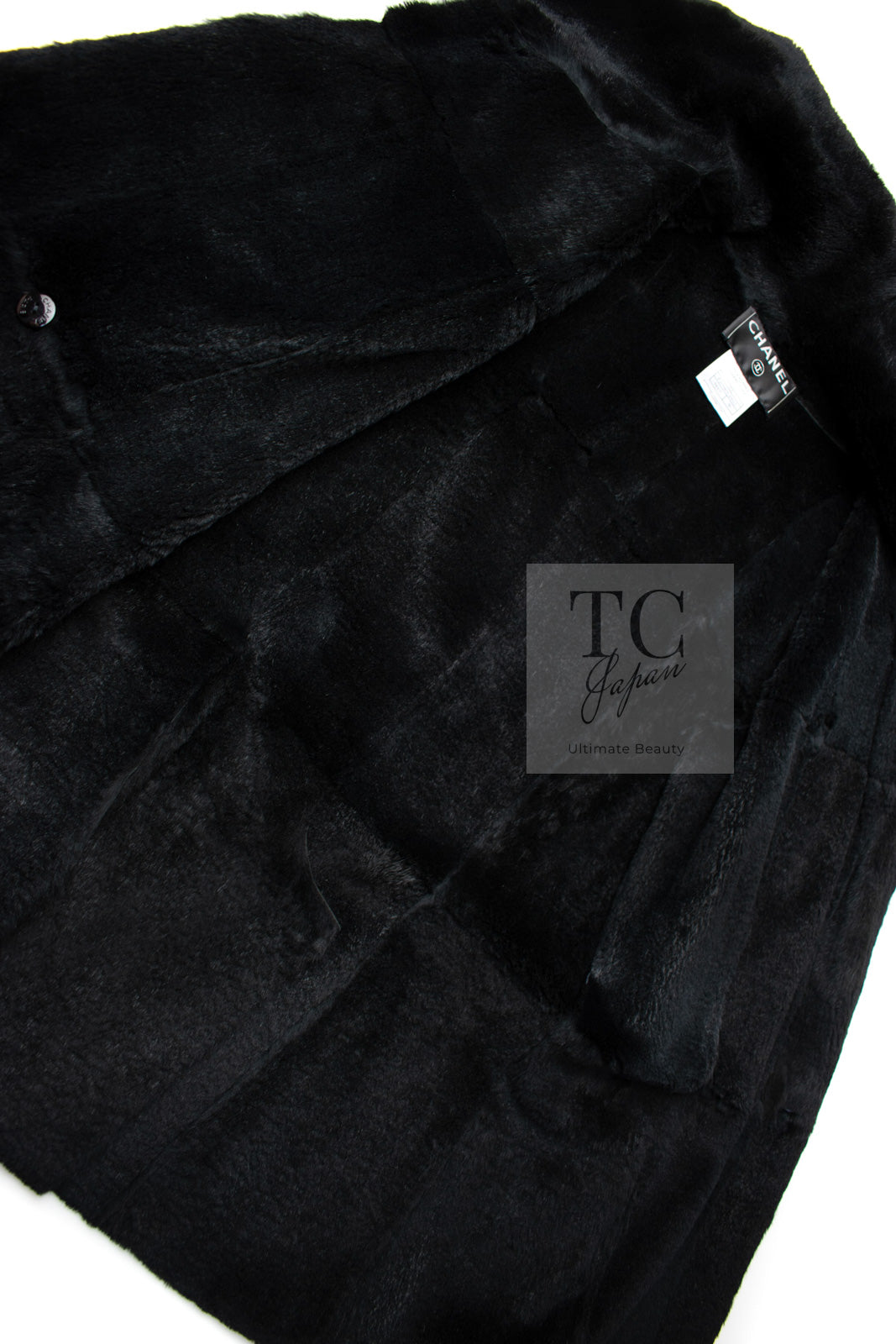 CHANEL 05A Black Rabbit Lapan Leather Jacket Coat 36 38 40 42 シャネル ブラック レザー ラビットファー ラパン ジャケット コート 即発