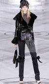 CHANEL 05A Black Rabbit Lapan Leather Jacket Coat 40 42 シャネル ブラック レザー ラビットファー ラパン ジャケット コート 即発