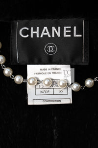 CHANEL 05A Black Rabbit Lapan Leather Jacket Coat 36 38 40 42 シャネル ブラック レザー ラビットファー ラパン ジャケット コート 即発